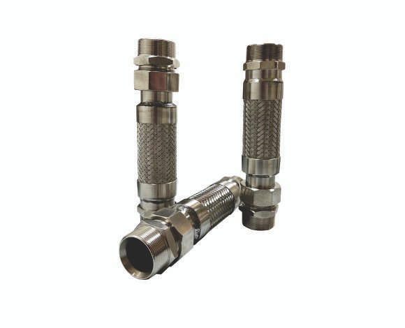 SS Flexible Braided Hose with Threaded Connections Inflex Hydraulics